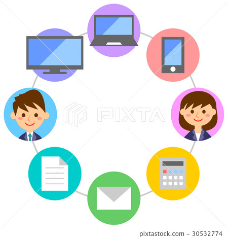 Office worker male female colorful 30532774