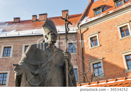 Statue of Pope John Paul II. Wawel, Krakow, Poland 30534252