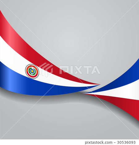 Paraguayan wavy flag. Vector illustration. 30536093