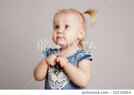 little baby girl. funny child little baby girl. funny child 30538964