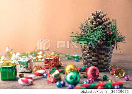 Christmas and new year wooden background  30539655