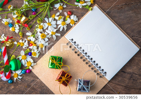 Christmas and new year wooden background Christmas and new year wooden background 30539656