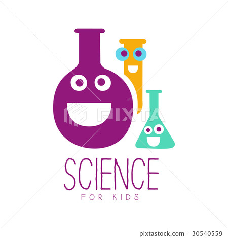 Science for kids logo symbol. Colorful hand drawn Science for kids logo symbol. Colorful hand drawn 30540559