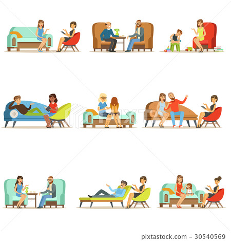 People talking to psychologist. Patients at a 30540569