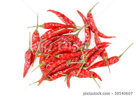 dried thai chili peppers isolated 30540607