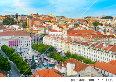 Rossio square overview. Lisbon, Portugal Rossio square overview. Lisbon, Portugal 30541550