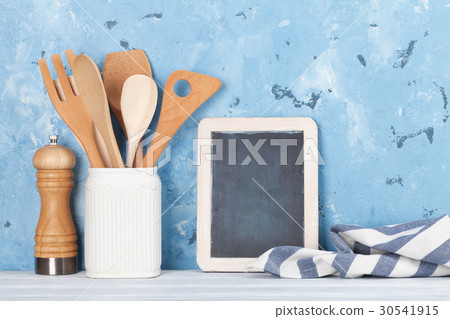 Kitchen utensils and chalkboard Kitchen utensils and chalkboard 30541915