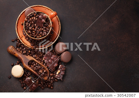 Coffee cup, beans, chocolate Coffee cup, beans, chocolate 30542007