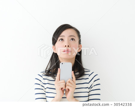 智能手機·擔心的女士 智能手機·擔心的女士 30542338