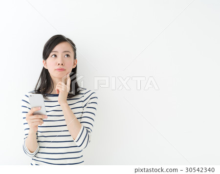 智能手機·擔心的女士 30542340