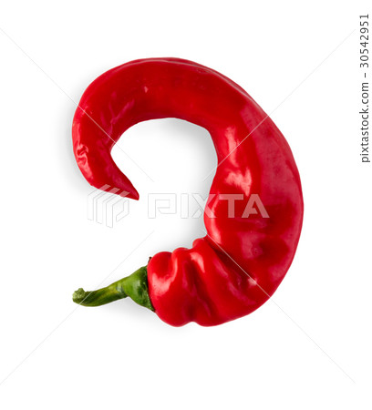 Different sorts of chili peppers isolated on white 30542951