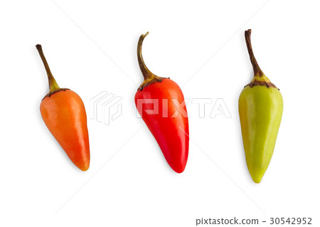 Small sort of chili peppers isolated on white 30542952