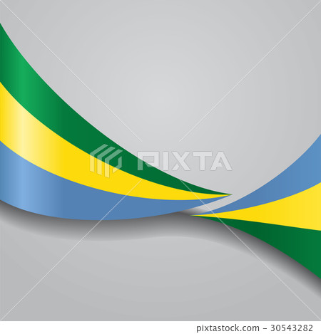Gabon wavy flag. Vector illustration. 30543282