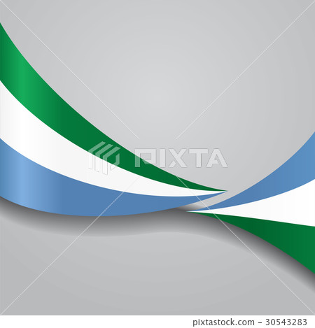 Sierra Leone wavy flag. Vector illustration. 30543283