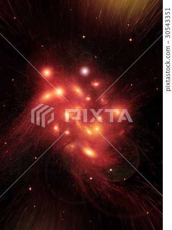 Stars, dust and gas nebula in a far galaxy 30543351