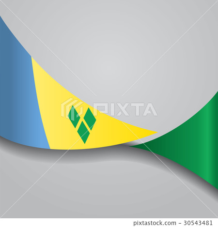 Saint Vincent and the Grenadines wavy flag. Vector 30543481