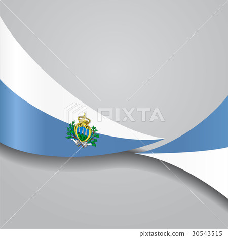 San Marino wavy flag. Vector illustration. 30543515