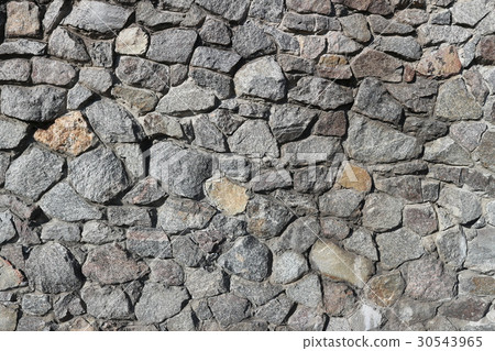 Rubble gray stone wall, rubblework 30543965