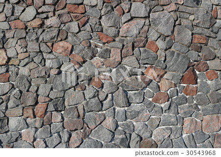 Rubble gray stone wall, rubblework 30543968