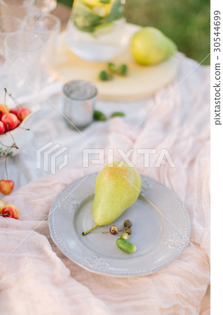 picnic, food, holiday concept - on clean white picnic, food, holiday concept - on clean white 30544699