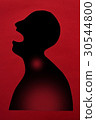concept of sickness and pain on silhouette - 30544800