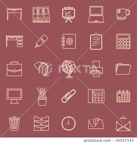 Workspace line color icons on red background 30547143
