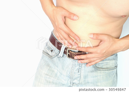 Man unhappy Stomach ache because of gastritis Man unhappy Stomach ache because of gastritis 30549847