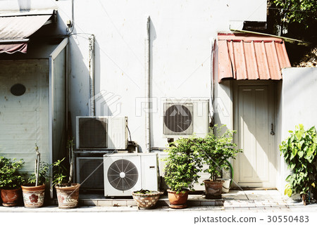 Home exterior fan conditioner equipment backyard 30550483