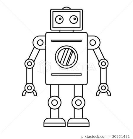 Abstract robot icon, outline style - Stock Illustration [30551451] - PIXTA