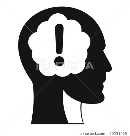 Head with exclamation mark inside icon Head with exclamation mark inside icon 30551469