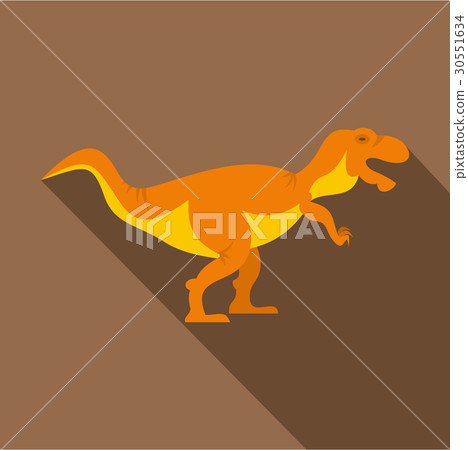 Orange tyrannosaur dinosaur icon, flat style 30551634