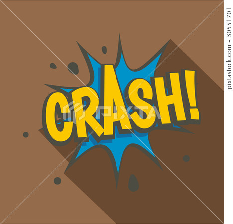 插图素材: crash, explosion speech bubble icon, flat style