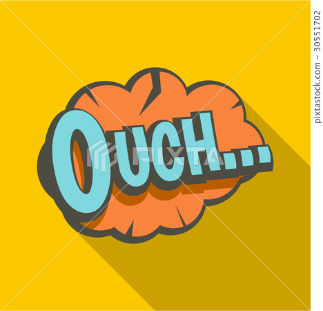 Ouch, speech bubble icon, flat style 30551702