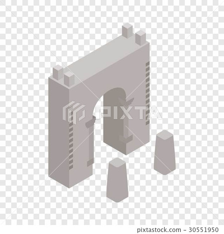 Wall fortress isometric icon Wall fortress isometric icon 30551950