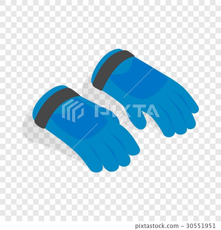 Blue winter ski gloves isometric icon 30551951