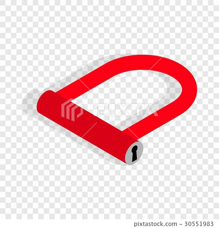Bicycle Lock U shaped isometric icon 30551983