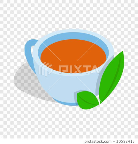 Cup of tea with mint leaf isometric icon 30552413