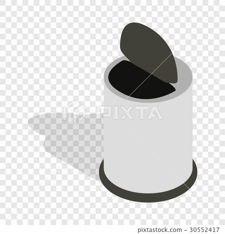 Whitel trash can with pedal isometric icon Whitel trash can with pedal isometric icon 30552417