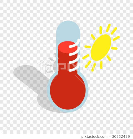 Thermometer indicates high temperature isometric 30552459