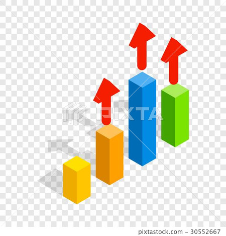 Growth chart isometric icon Growth chart isometric icon 30552667