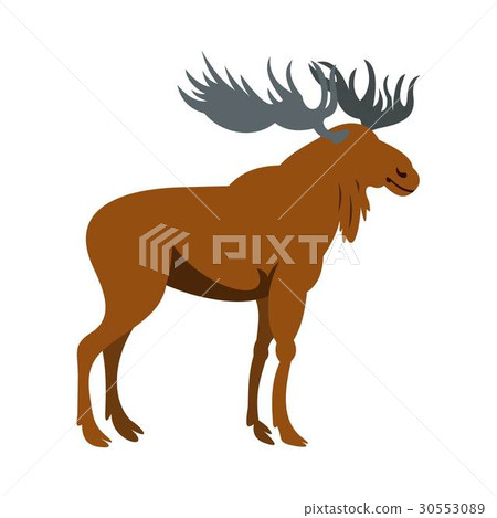 Moose icon, flat style Moose icon, flat style 30553089