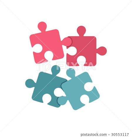Jigsaw puzzles icon, flat style - Stock Illustration [30553117] - PIXTA
