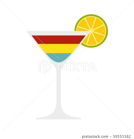 Cocktail icon, flat style Cocktail icon, flat style 30553382