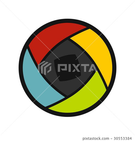 Semi-closed lens icon, flat style Semi-closed lens icon, flat style 30553384