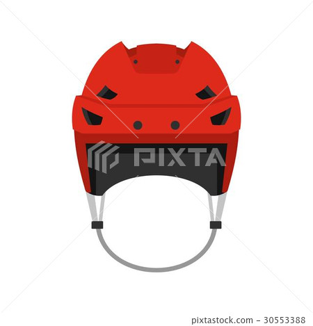 Hockey helmet icon, flat style Hockey helmet icon, flat style 30553388