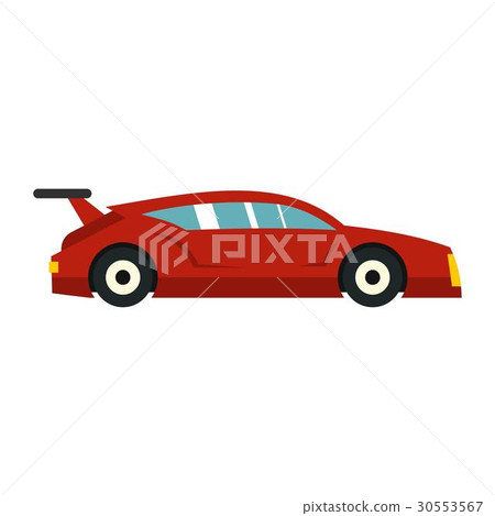 Red car icon, flat style - Stock Illustration [30553567] - PIXTA