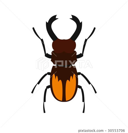 Stag beetle icon, flat style 30553706