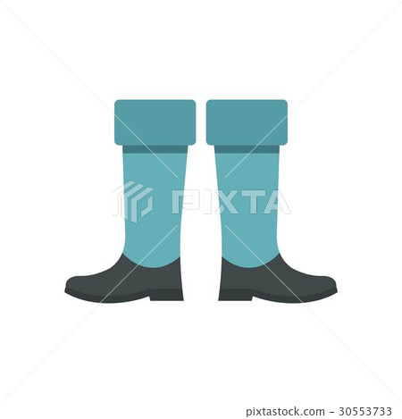 Fishing boots icon, flat style 30553733