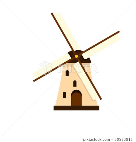 Windmill icon, flat style - Stock Illustration [30553815] - PIXTA