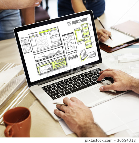 Website development layout sketch drawing 30554318